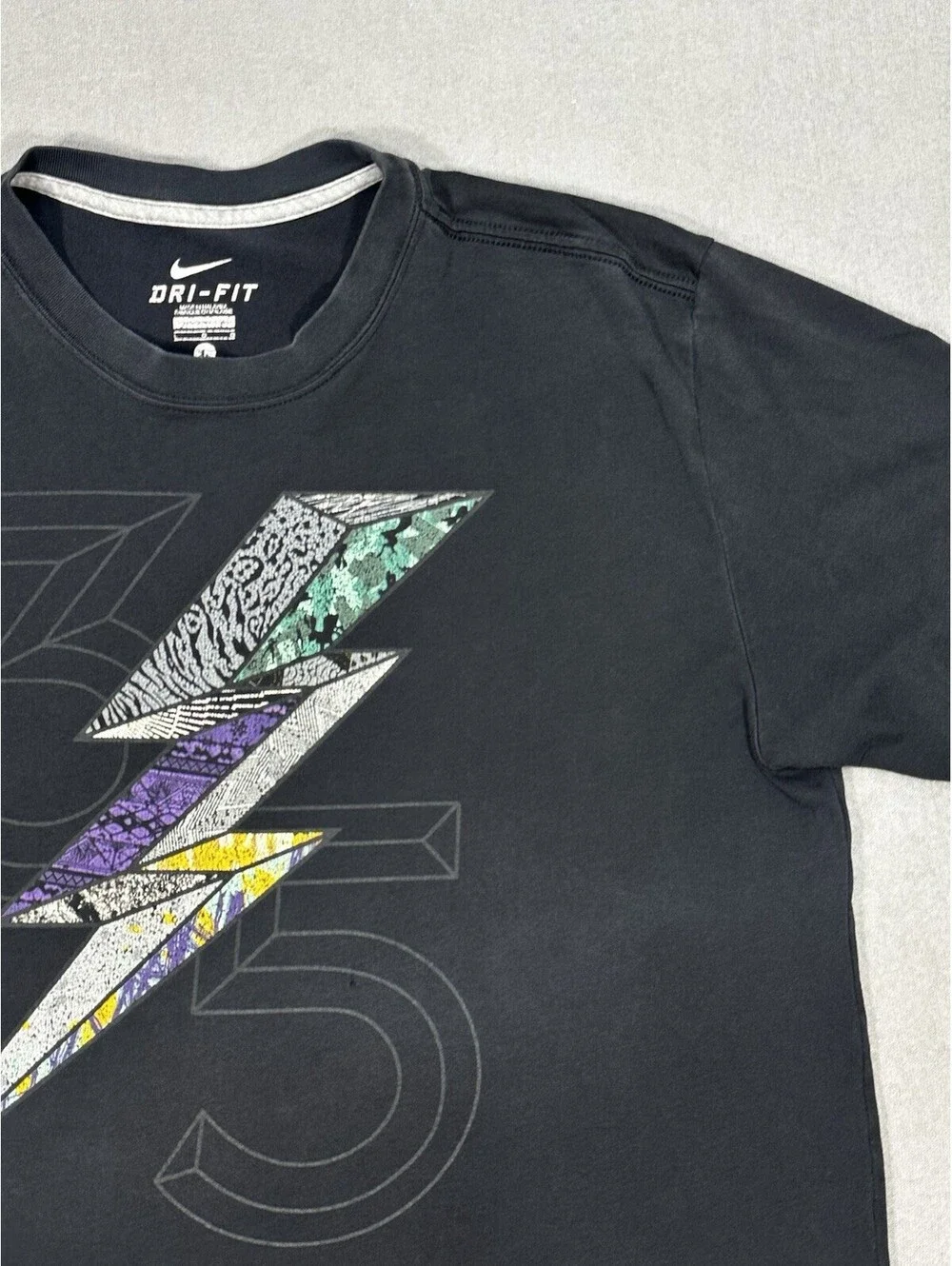 Nike Dri-FIT KD Kevin Durant 35 Lightning Graphic T-Shirt Black Men’s Size Large